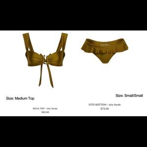 Women's Olive Bikini Set from Diciembre 29 NEW